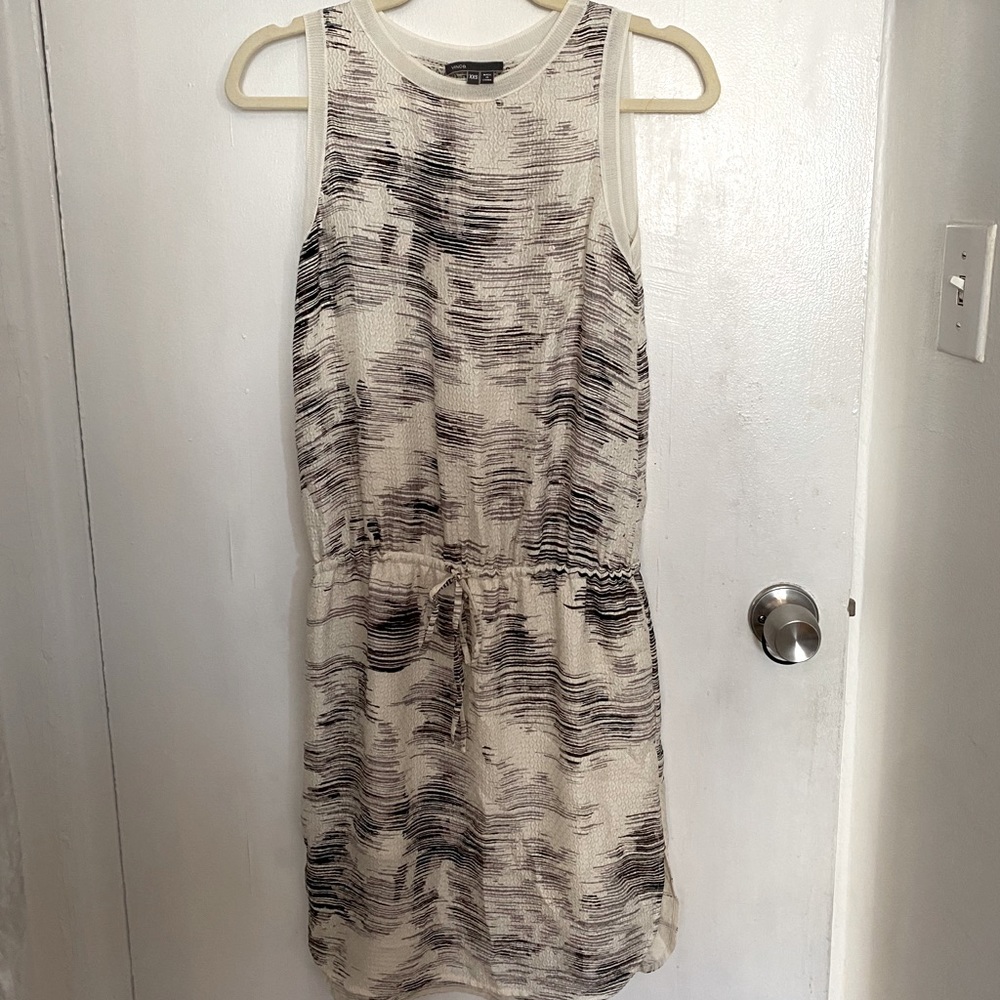 Vince sleeveless dress with tie front detail